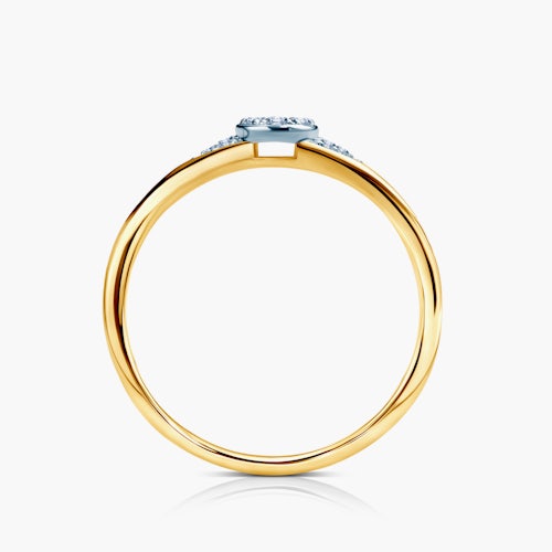 Pierścionek zaręczynowy SAVICKI: dwukolorowe złoto, diamenty